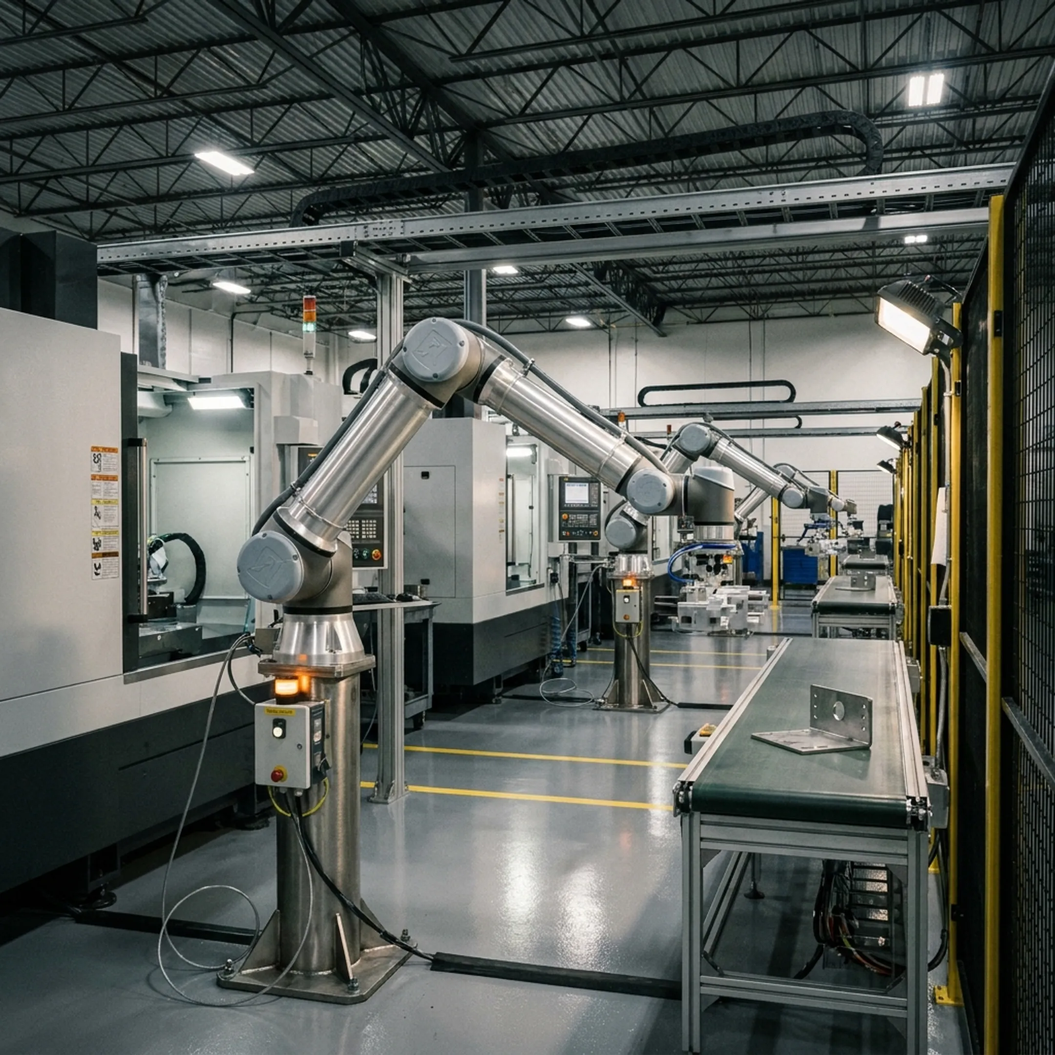 Industrial production line machinery in operation under quality review