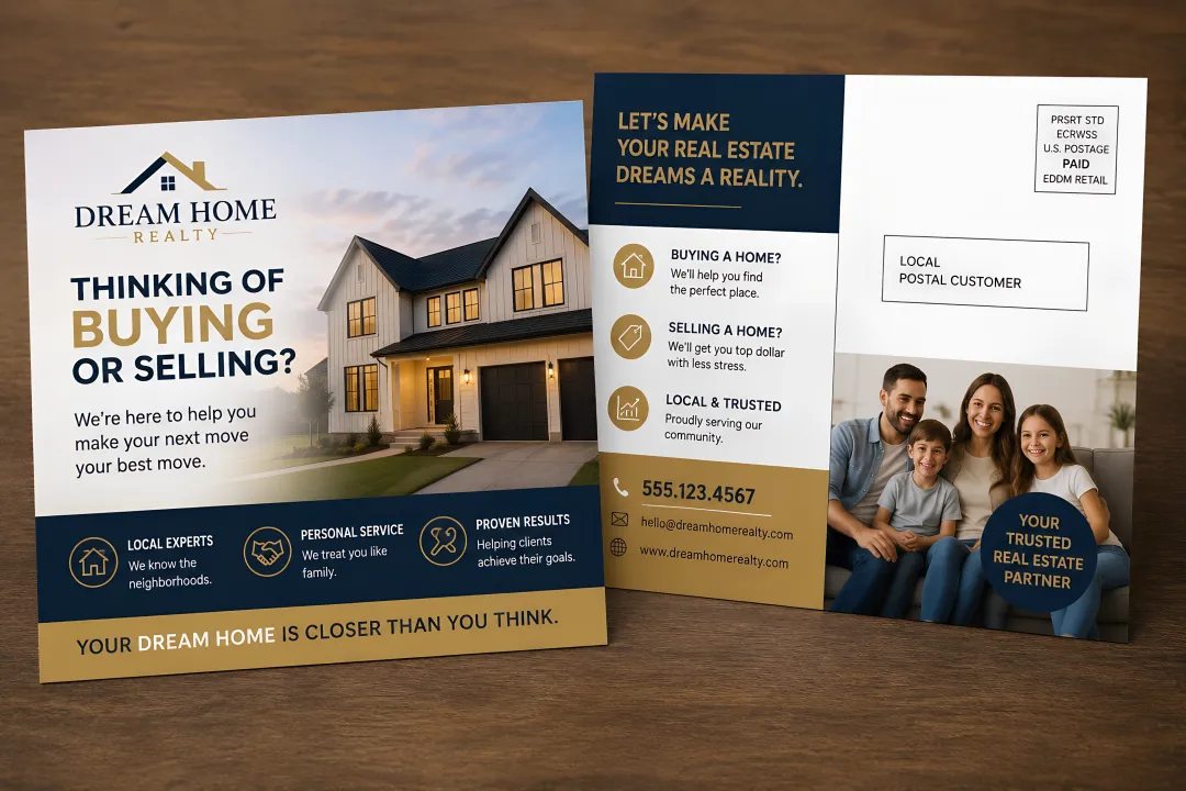 Real Estate Referral Business Cards & Postcards