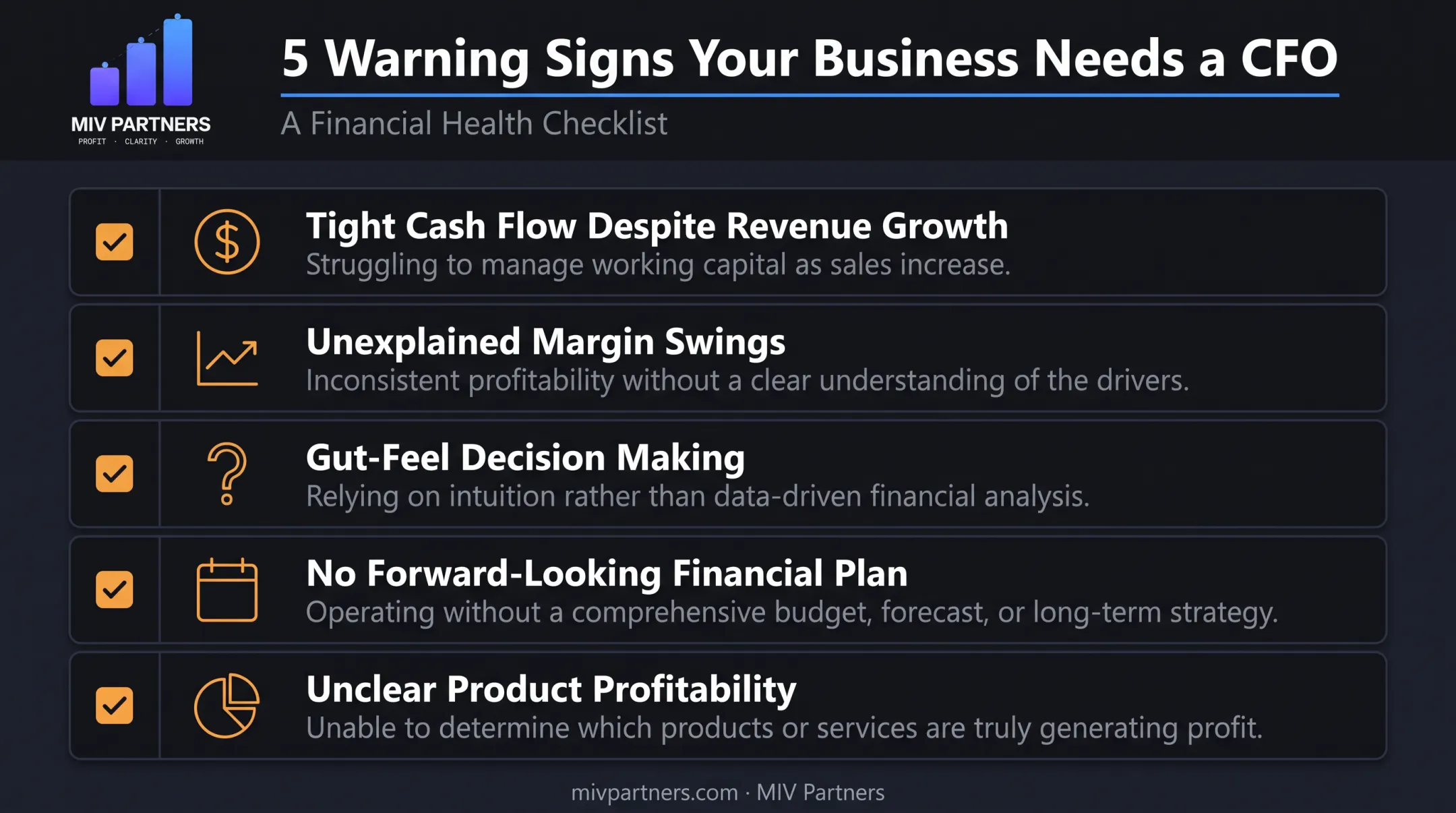Five warning signs your business needs a contract CFO checklist