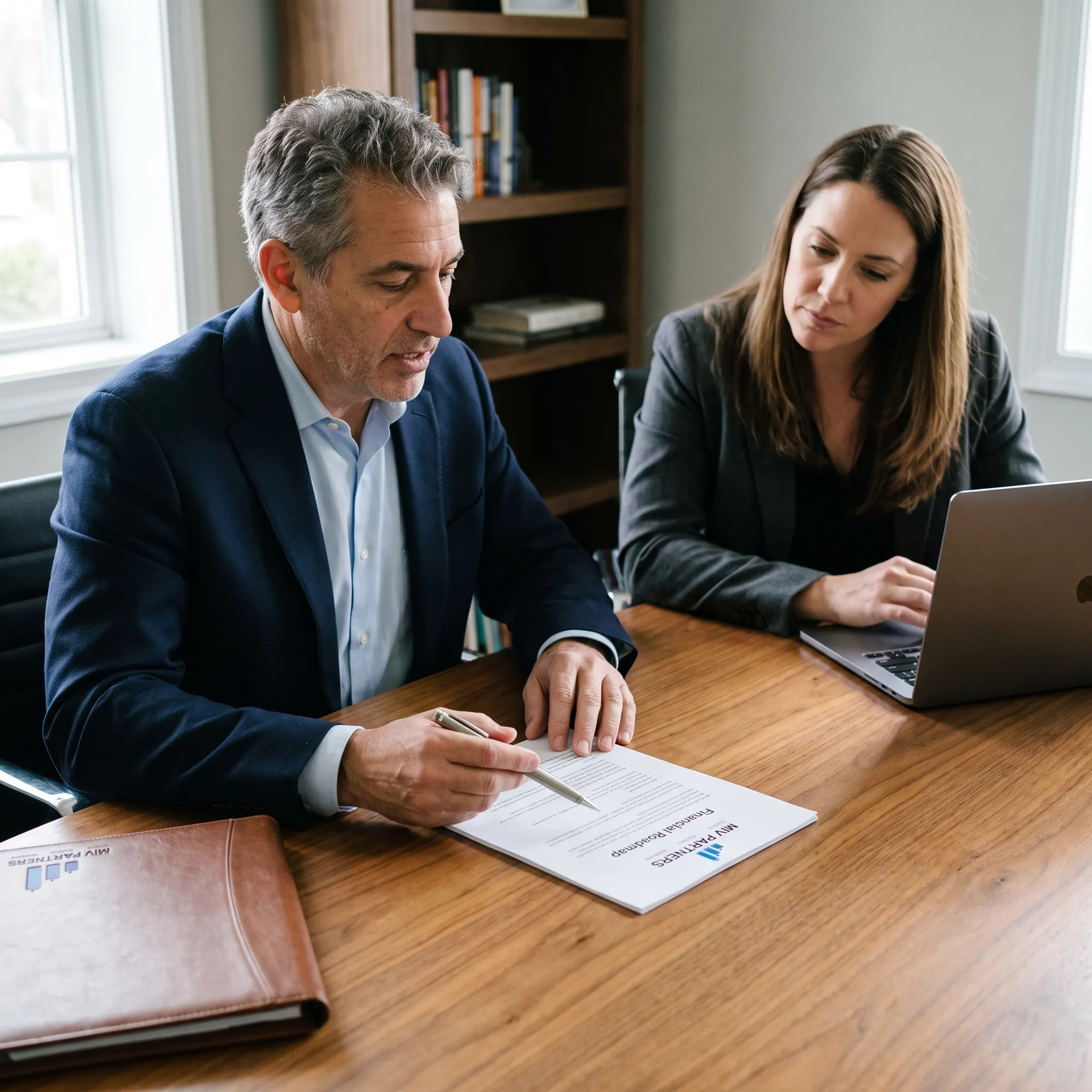 CFO advisor explaining a financial roadmap