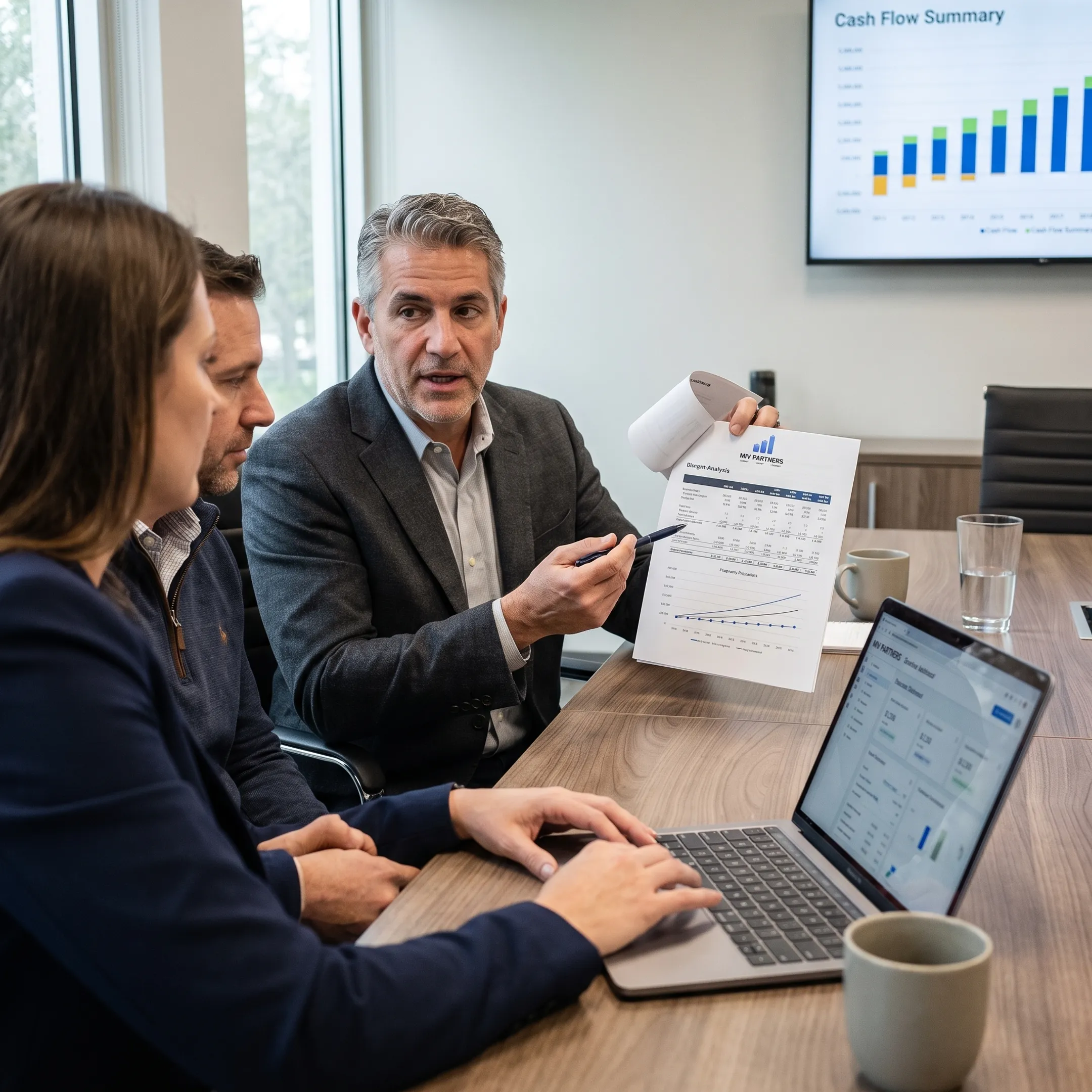 CFO advisor presenting a financial growth plan
