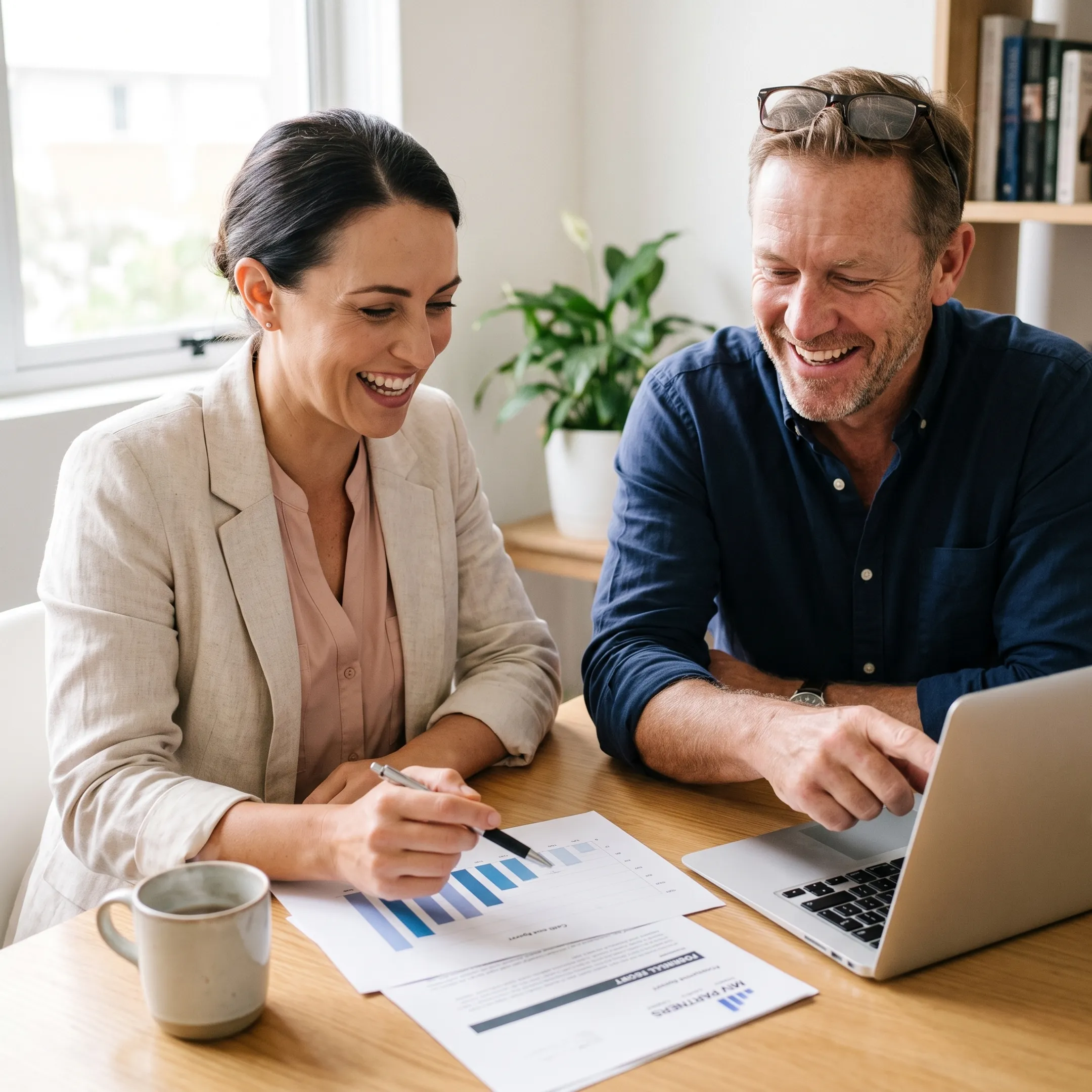 Business owner reviewing financial strategy with a CFO advisor