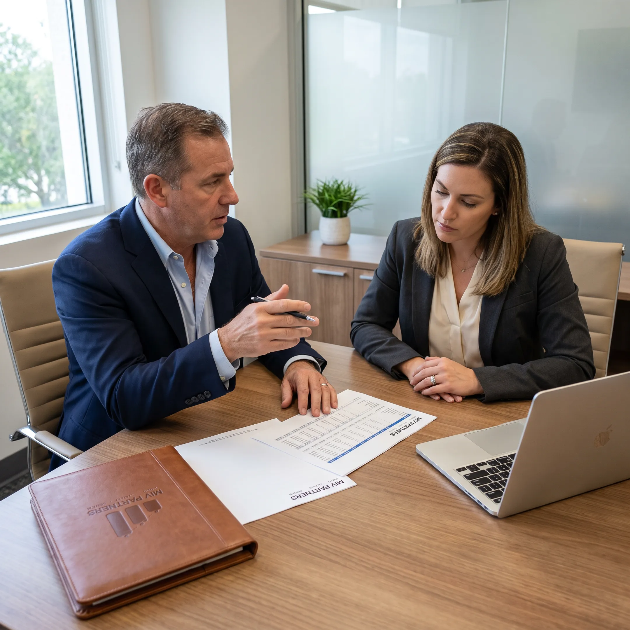 CFO advisor discussing a financial strategy