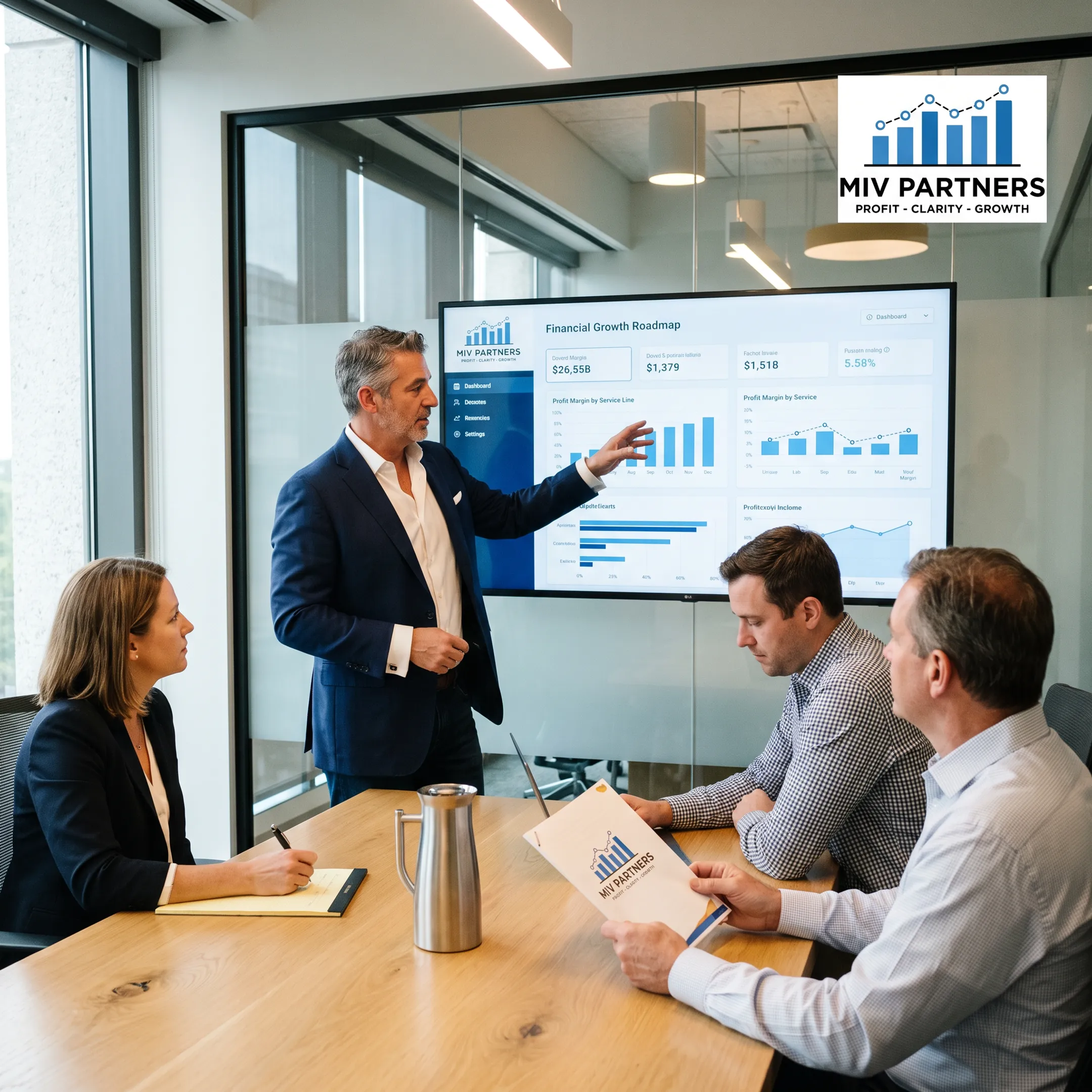 CFO advisor discussing growth strategy with business founder