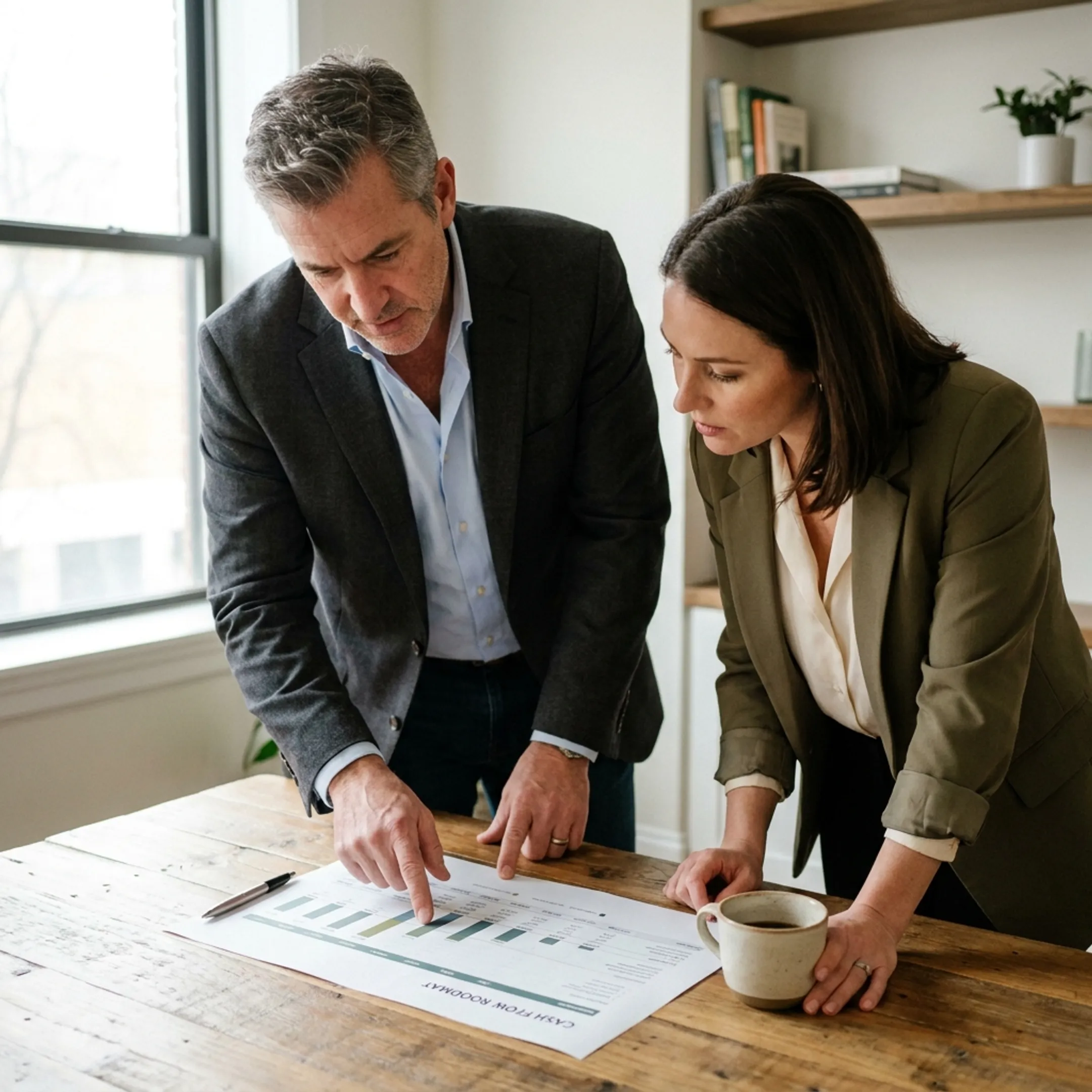 CFO advisor discussing financial strategy with a Boulder founder