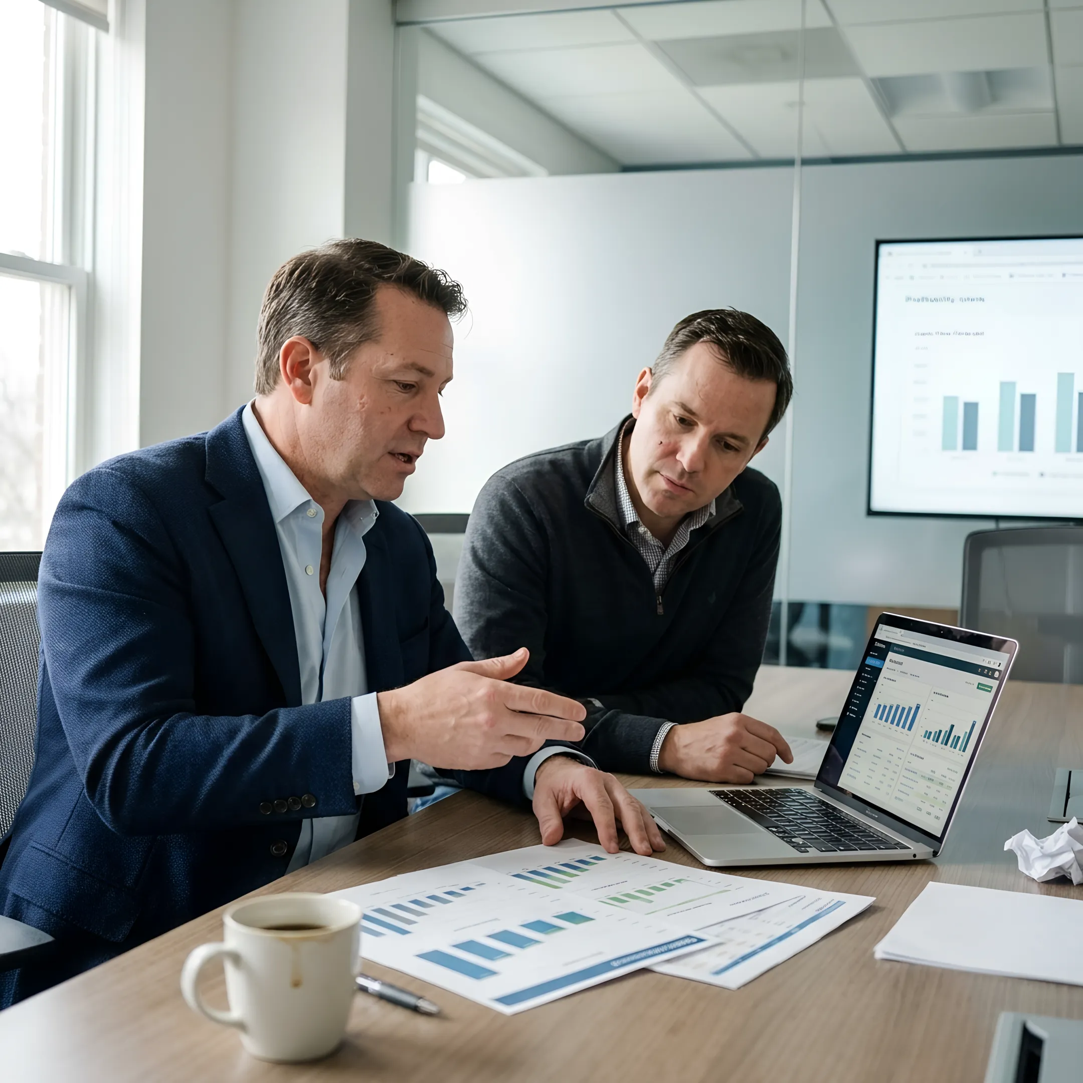 CFO advisor discussing financial strategy with a business owner