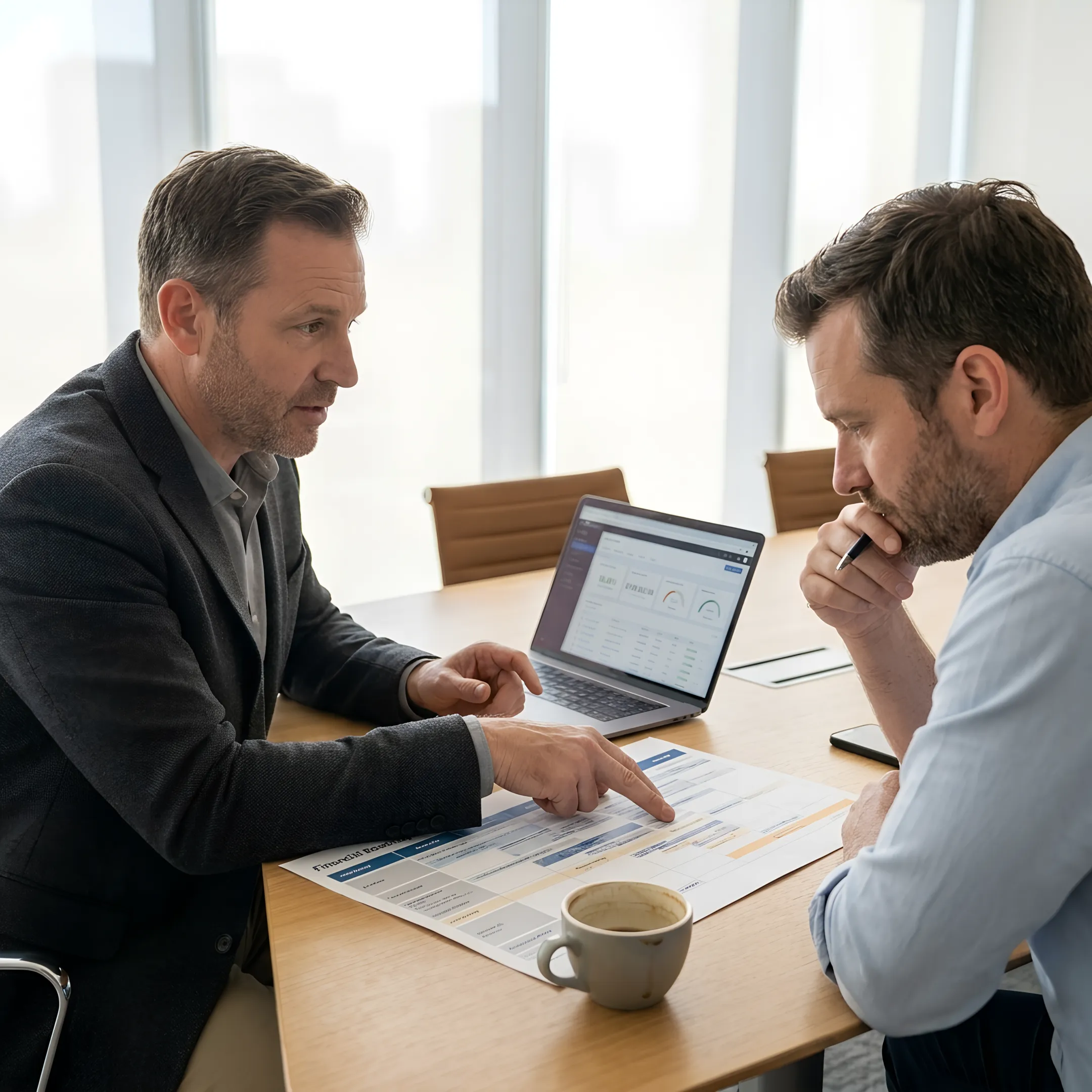 CFO advisor discussing financial strategy with a Boulder founder