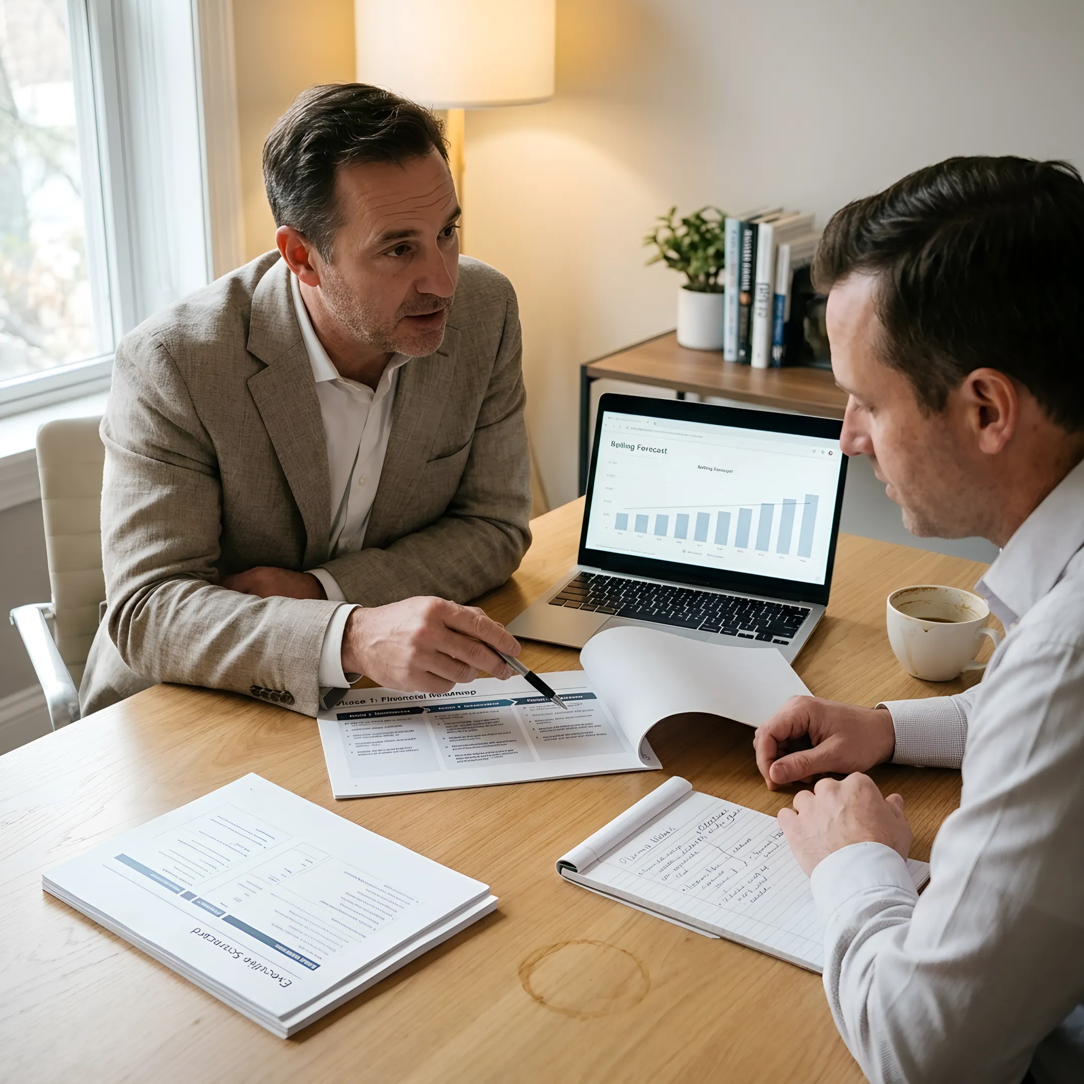 CFO advisor presenting a financial roadmap to a business owner