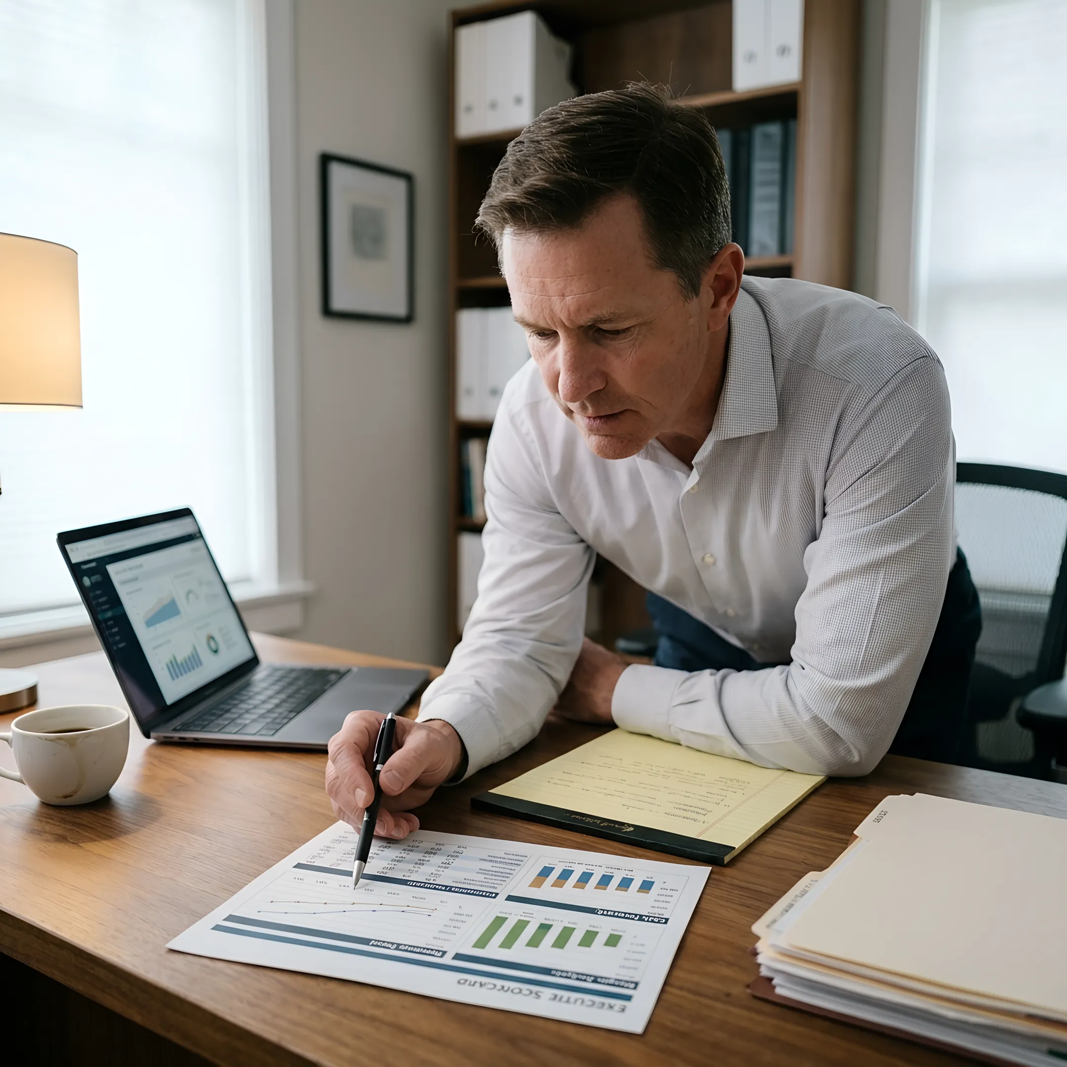 Founder and CFO advisor discussing financial strategy