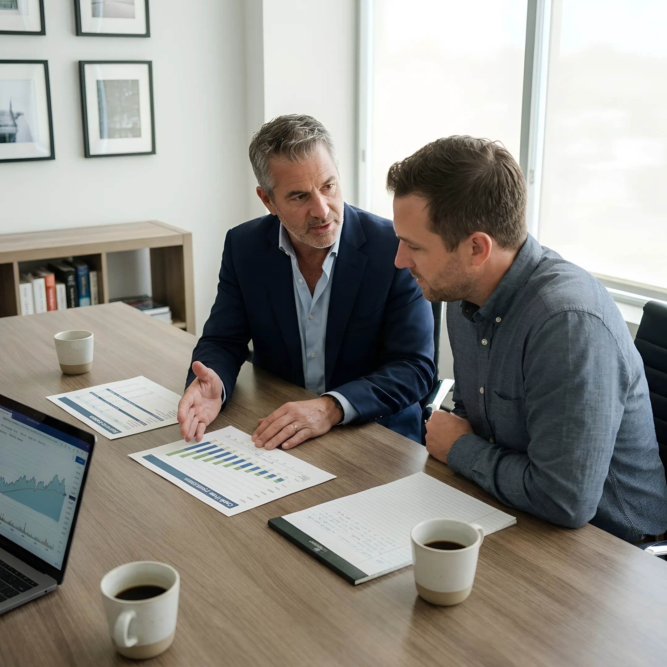 CFO advisor discussing a financial strategy
