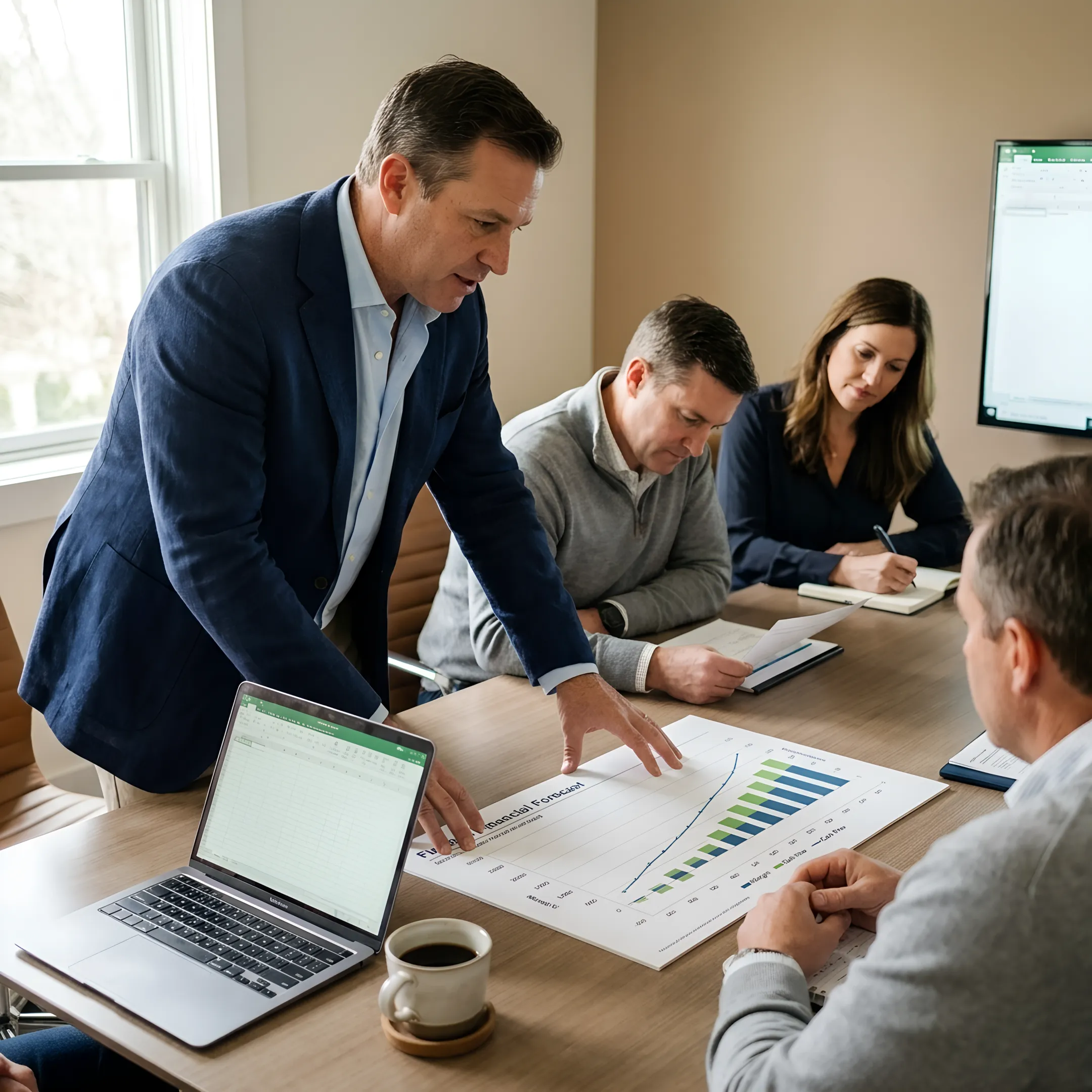 CFO advisor presenting a financial growth plan