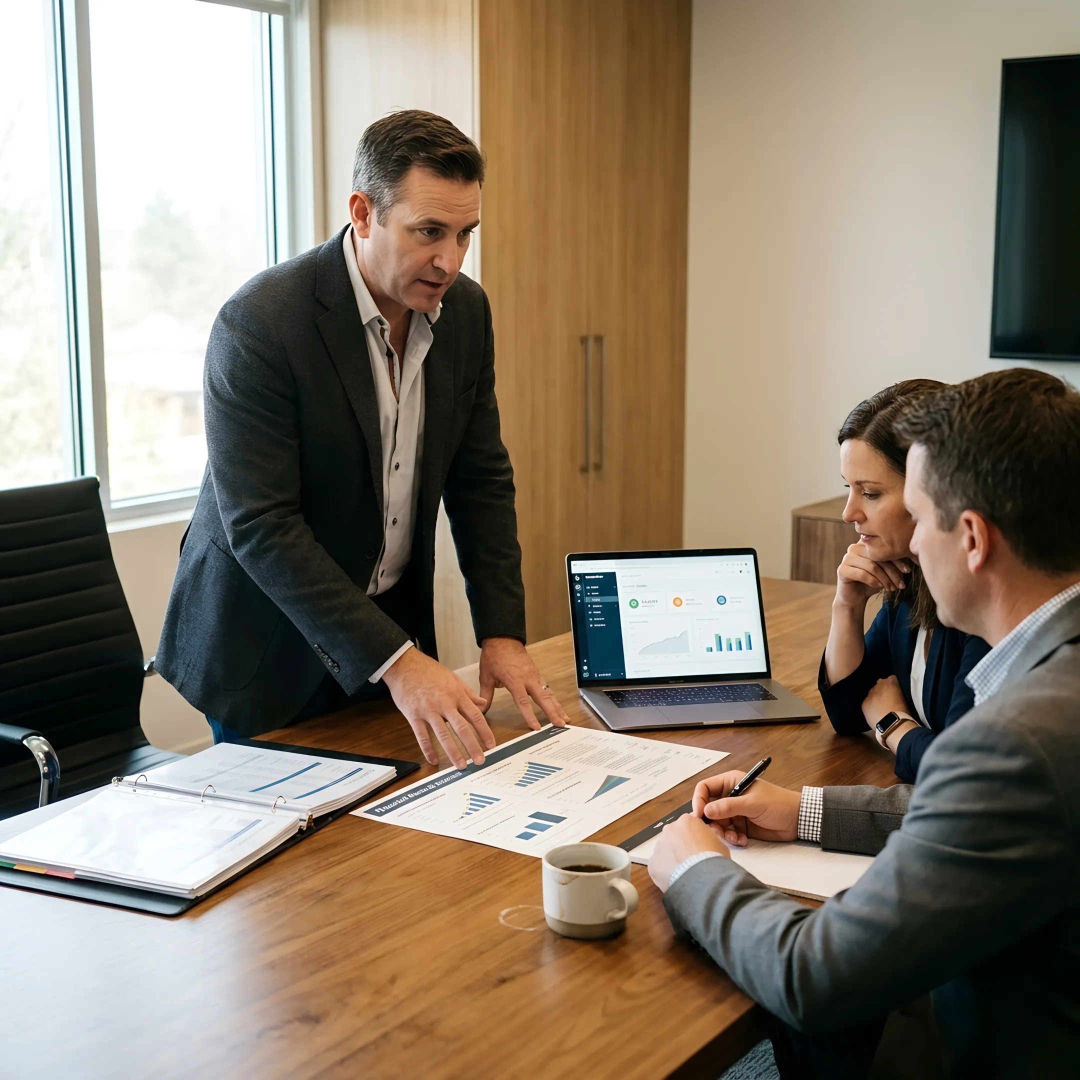 CFO advisor presenting a financial growth plan