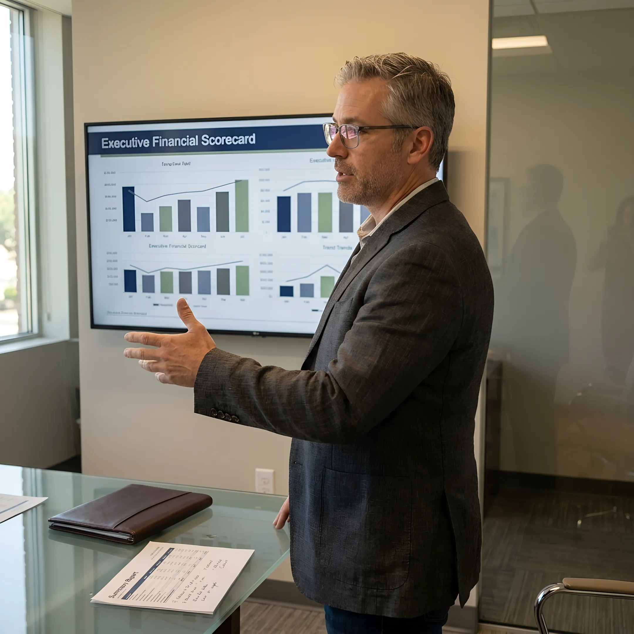 CFO advisor presenting a construction executive scorecard