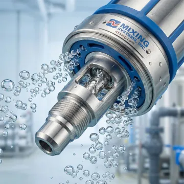 Jet aerator double nozzle assembly with high-shear mixing chamber