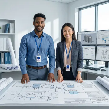 Engineering team designing custom tertiary wastewater treatment system