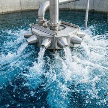 Jet aeration nozzles treating poultry wastewater with fine bubble diffusion