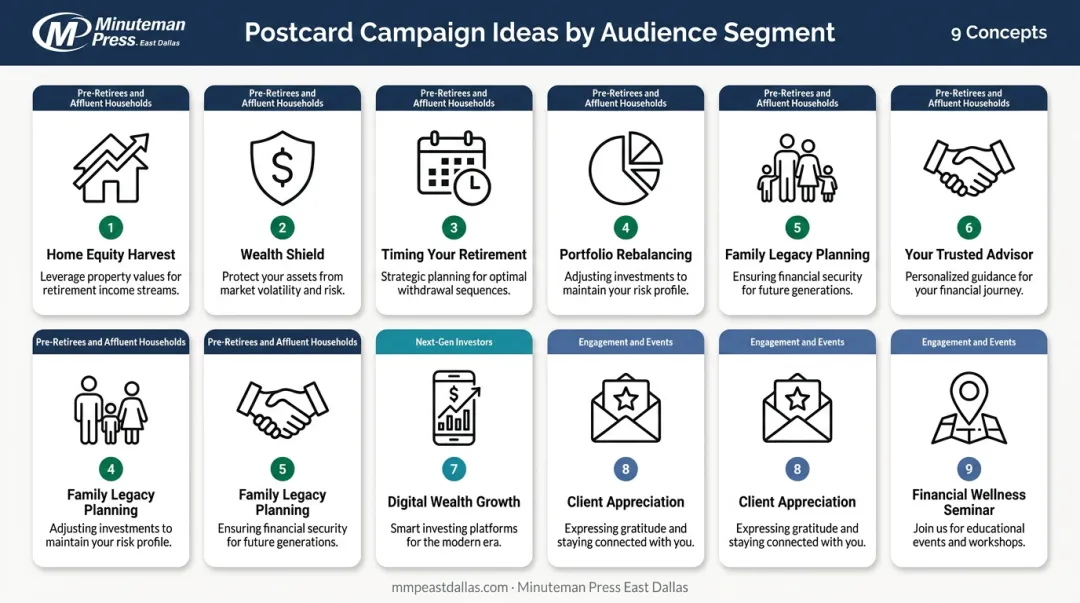 9 postcard marketing ideas for financial advisors by client life stage
