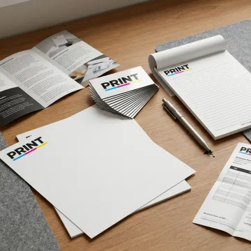 Custom business stationery printed for a professional brand