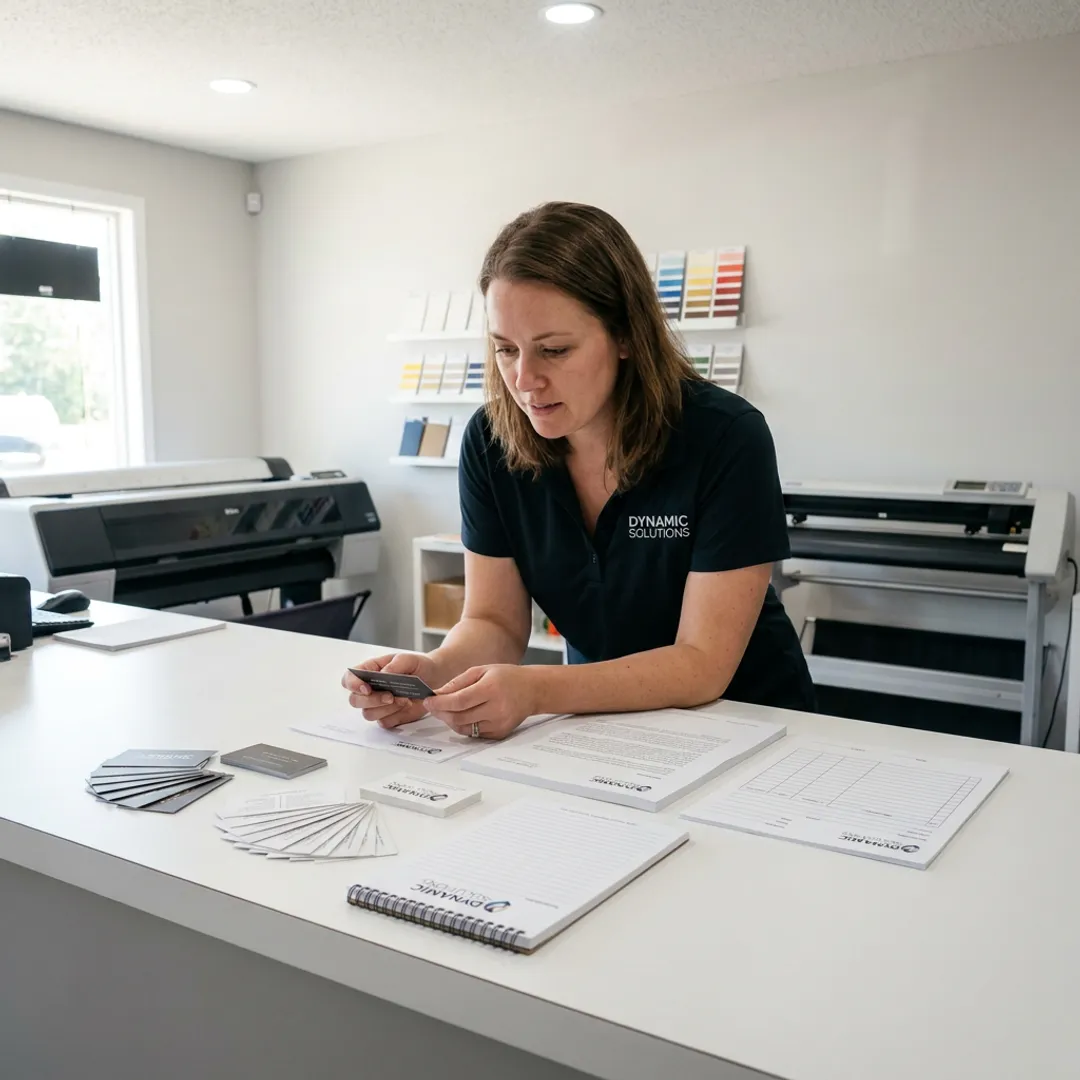 Printed office stationery for a small business