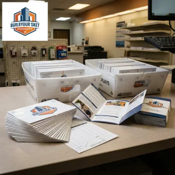 Direct mail postcards prepared for mailing