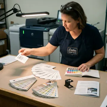 Business card proofing and print production process