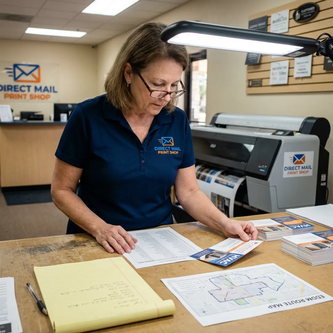 Printing direct mail postcards for an HVAC campaign
