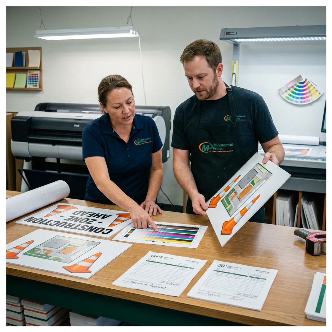 Construction sign proofing and printing process