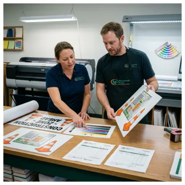 Construction sign proofing and printing process
