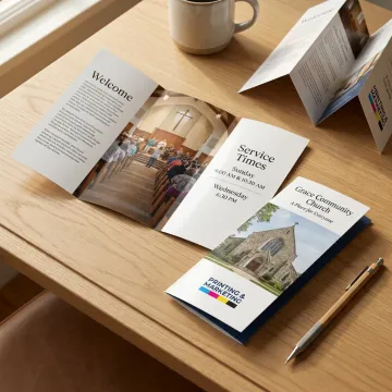Printed church tri-fold brochure templates