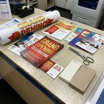 Grand opening flyers and print materials