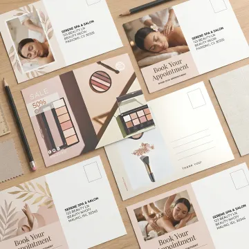 Salon and spa direct mail postcards
