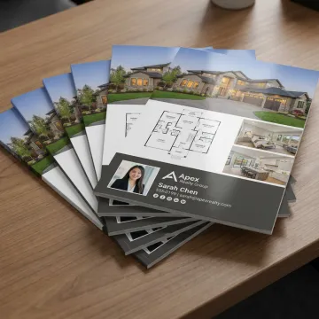 Printed real estate brochures for property marketing