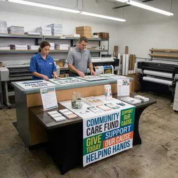 Custom nonprofit banner for outreach event