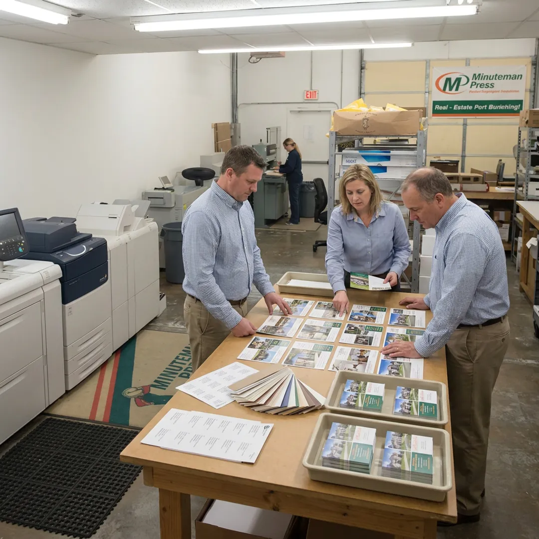 Printing and preparing real estate postcards for mailing