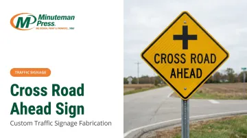 Cross Road Ahead Sign