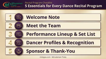 5 essential sections checklist for dance recital program content