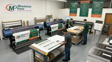 Professional print shop producing polished foam core silent auction signage
