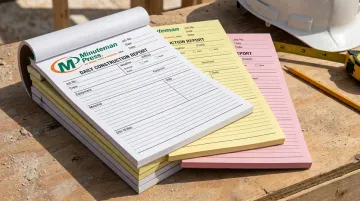 Custom carbonless daily construction report forms printed by Minuteman Press