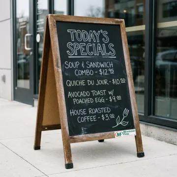 Restaurant chalkboard menu sign