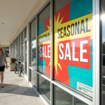 Retail store window cling display