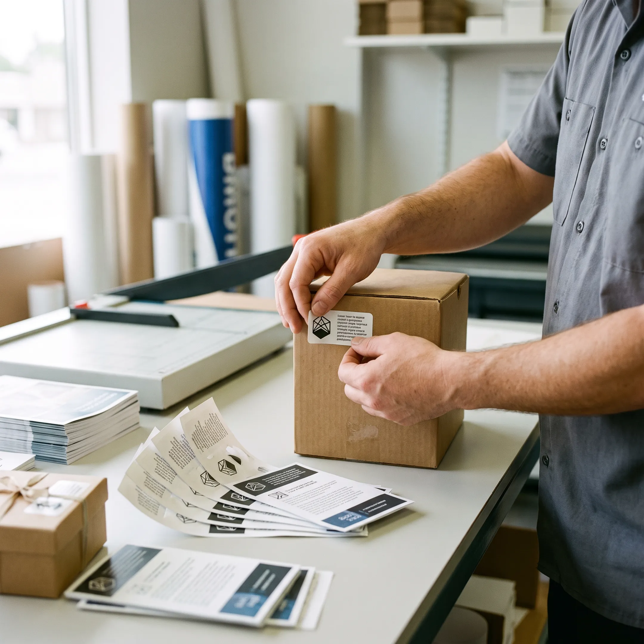 Retail business card stickers