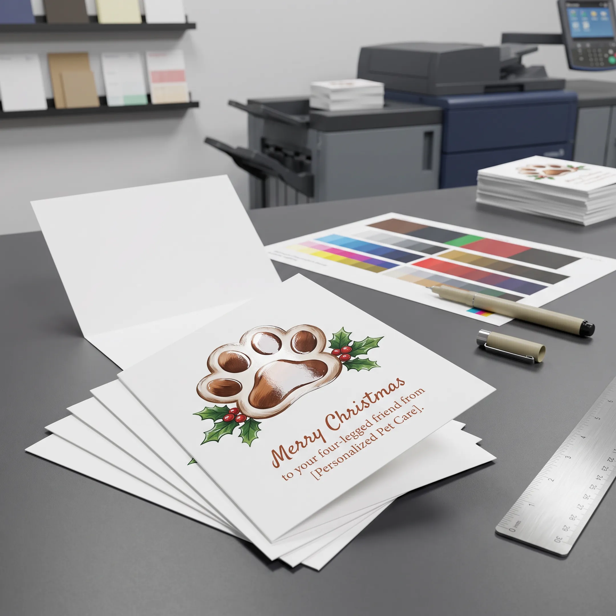 Pet care business holiday cards