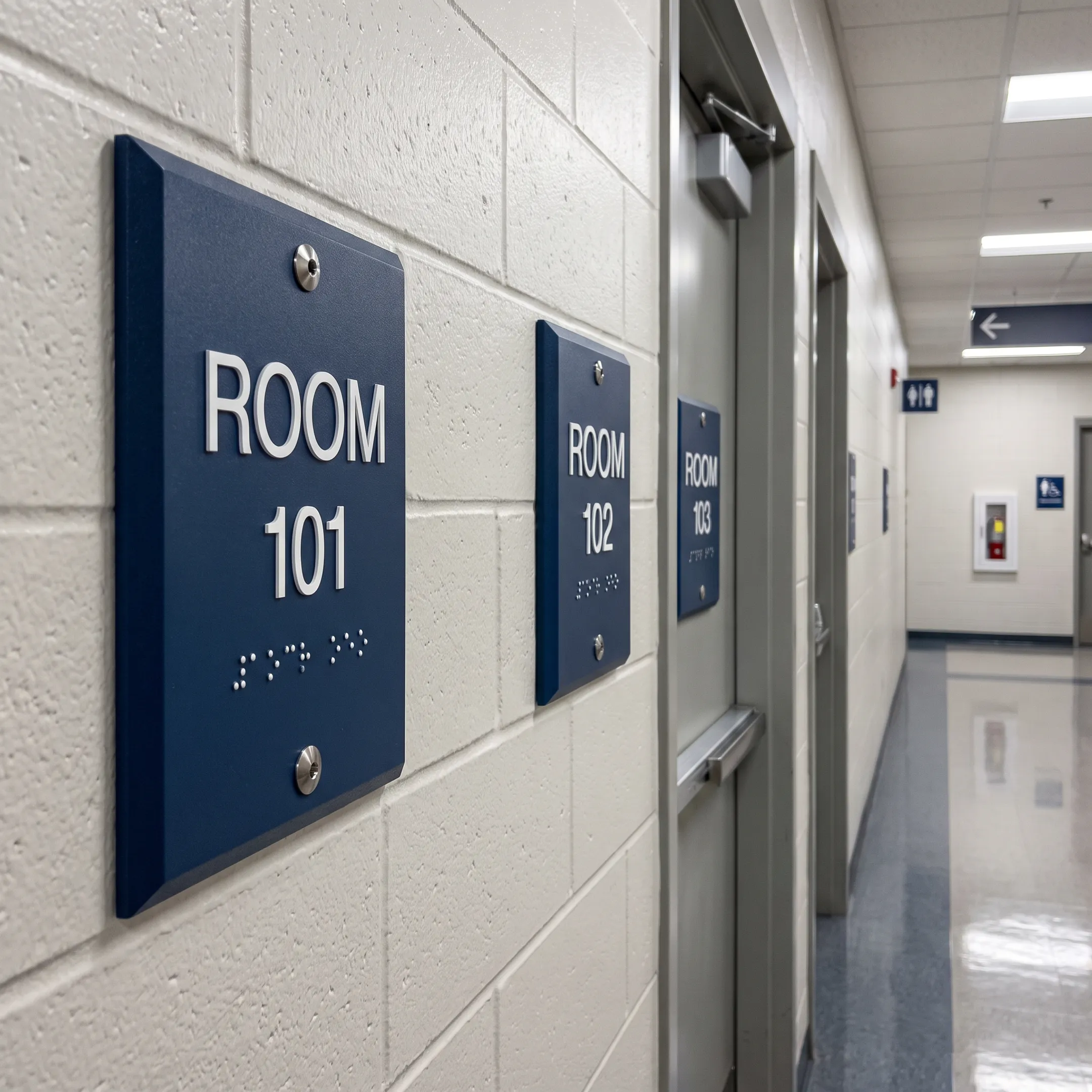 Educational institution door signage