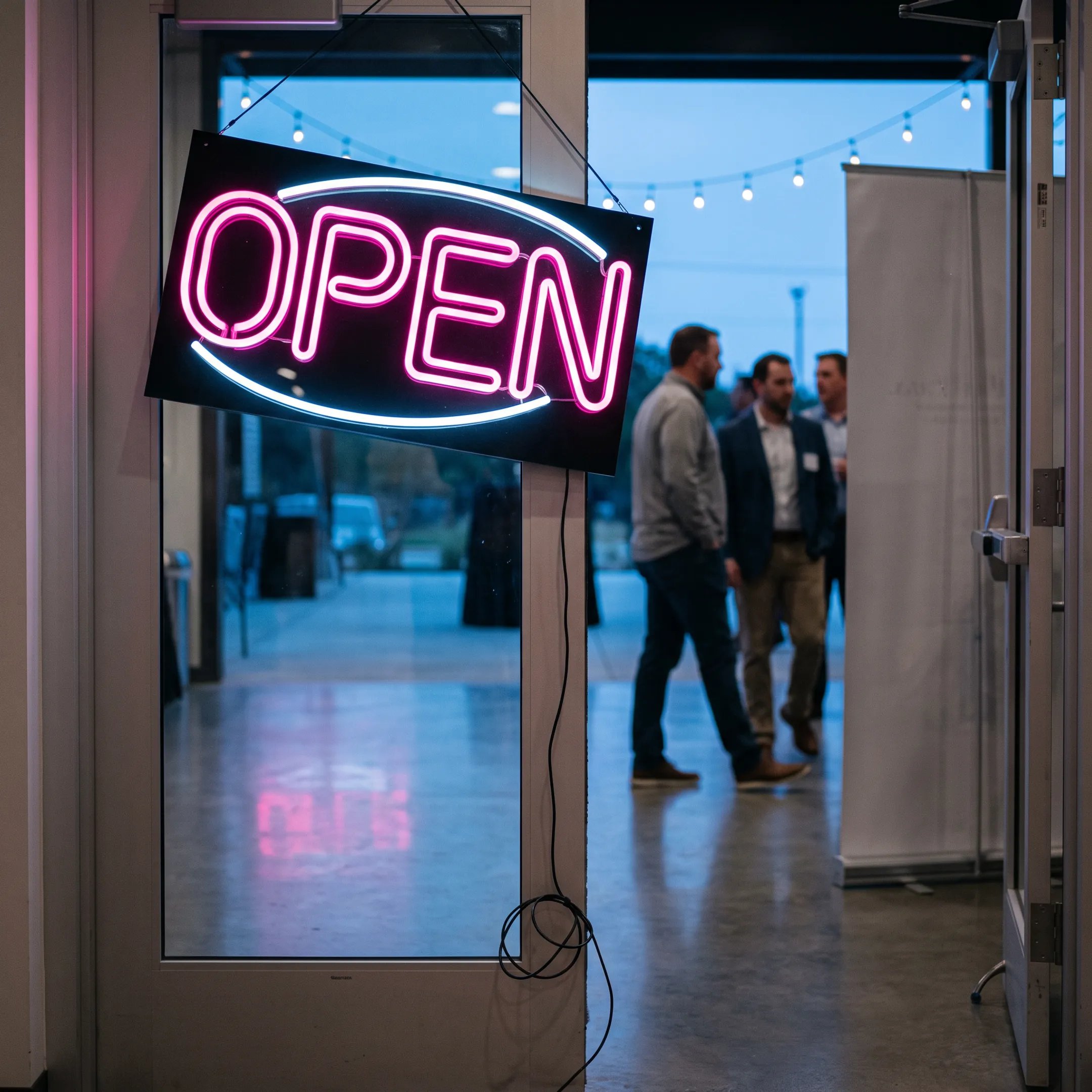 LED Open Sign at an event venue