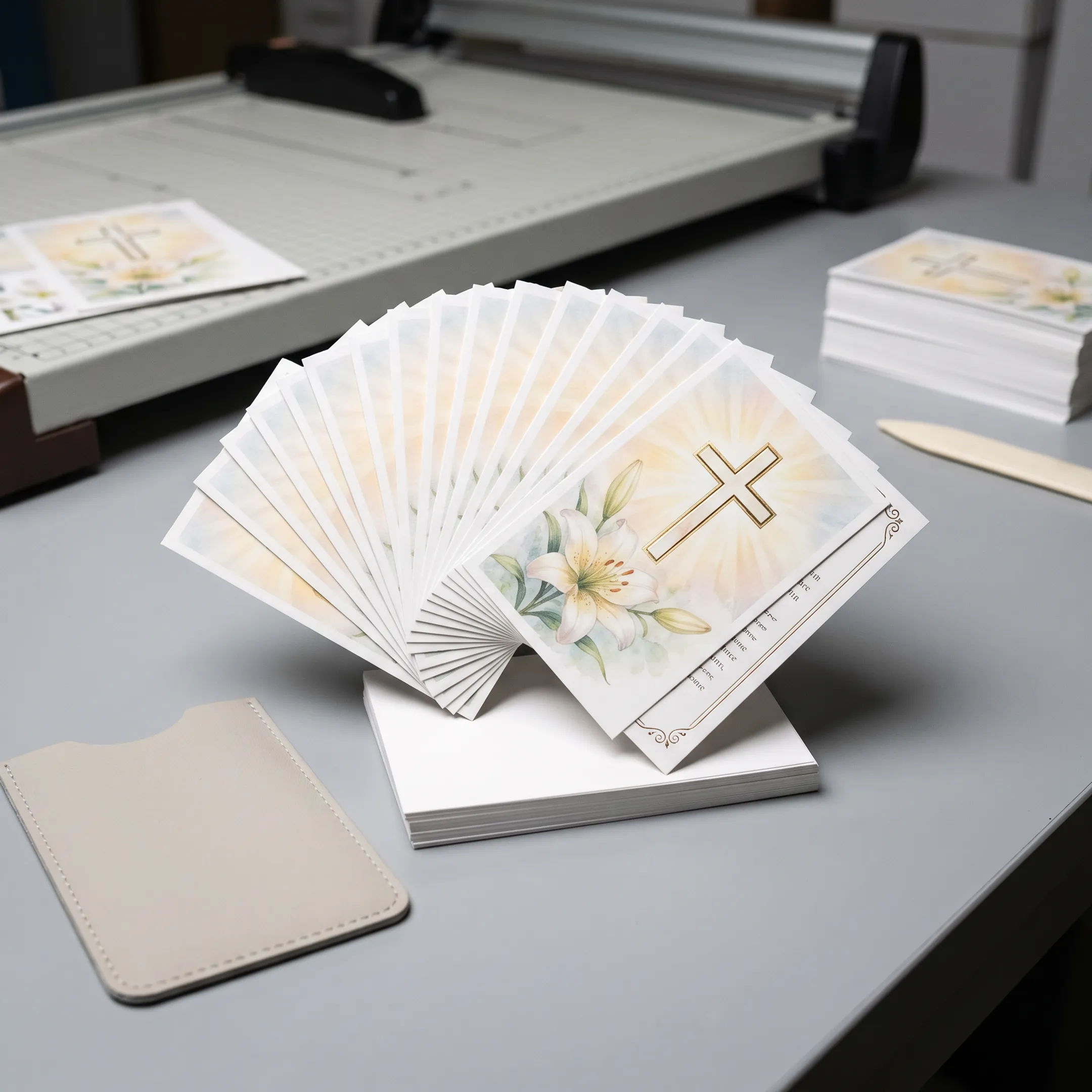 Religious memorial gathering cards
