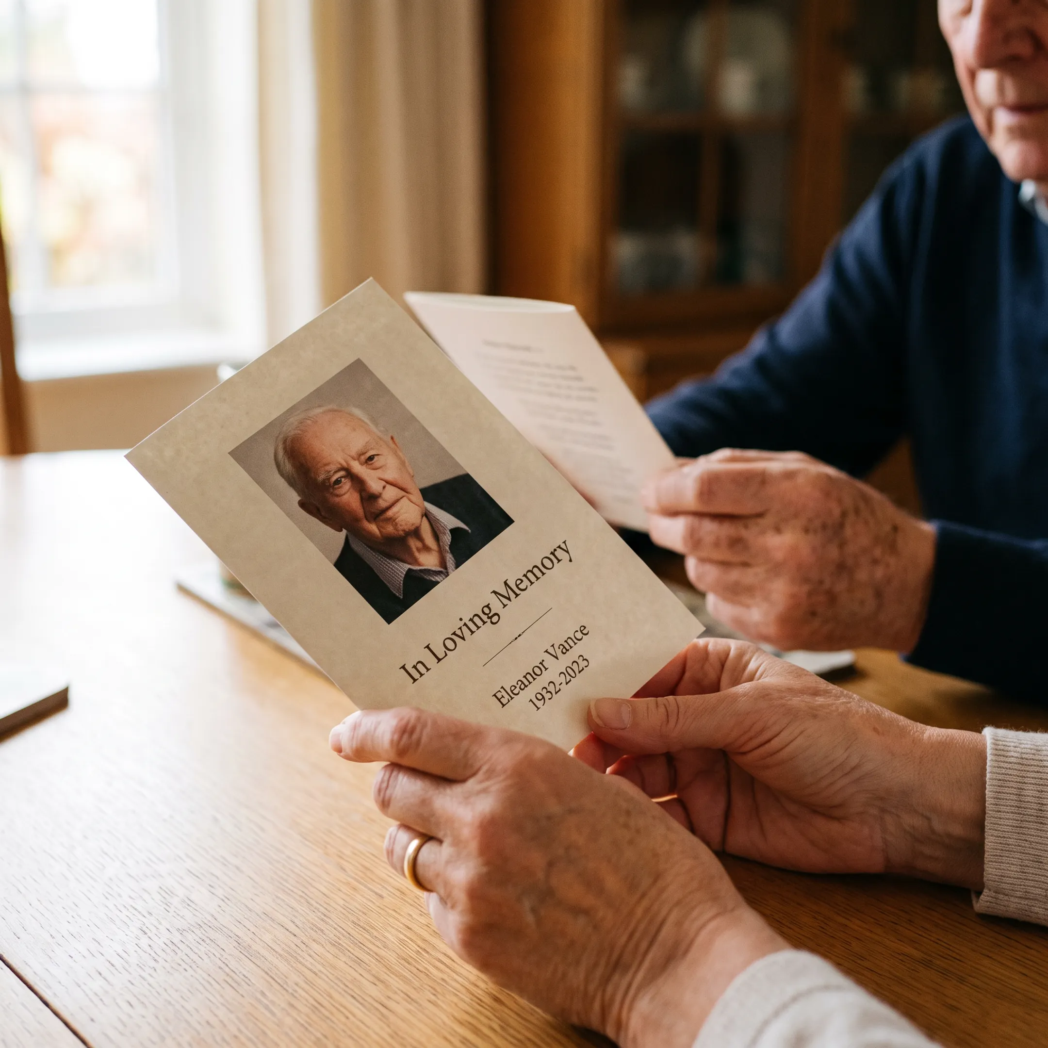 Family memorial keepsake cards