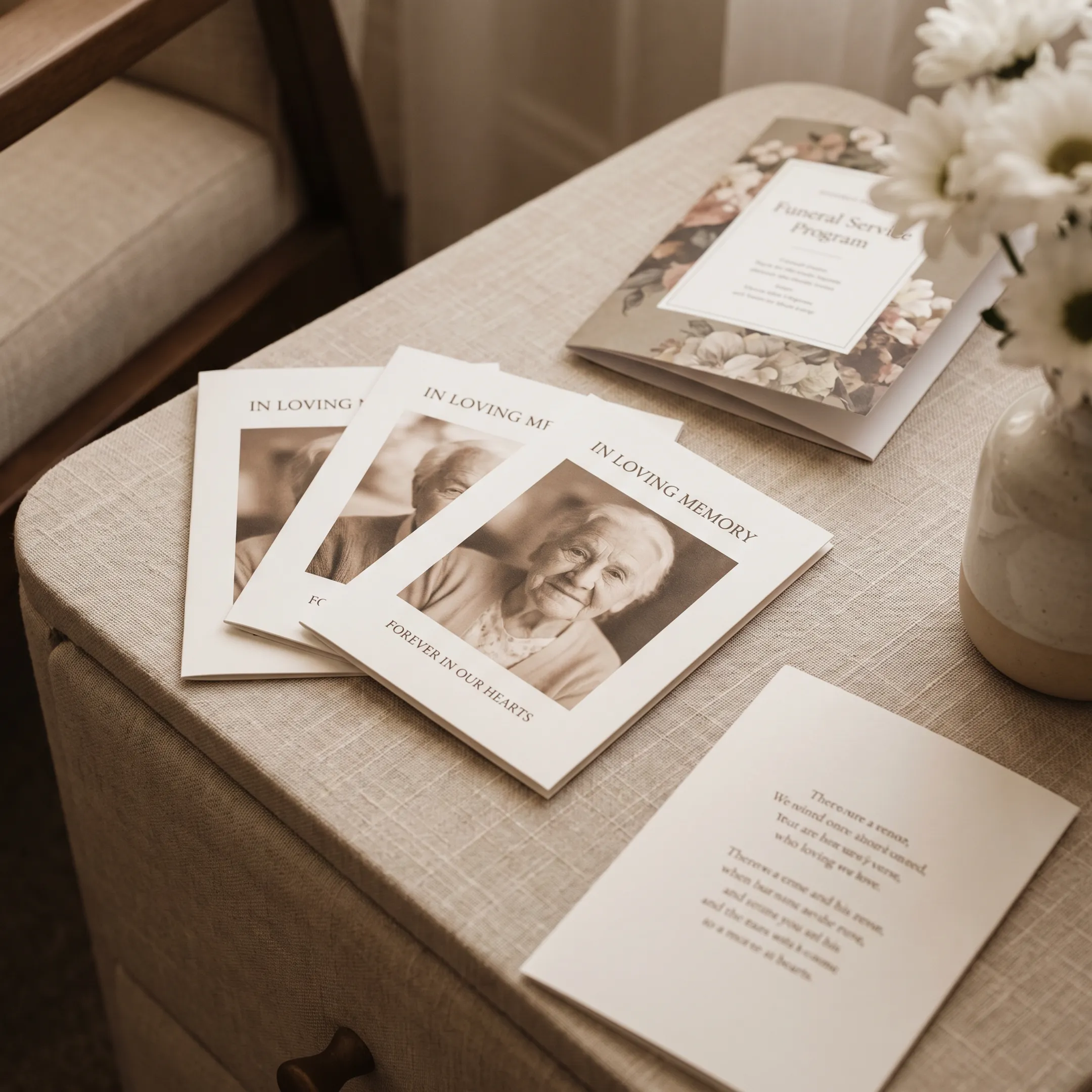 Funeral and memorial service cards