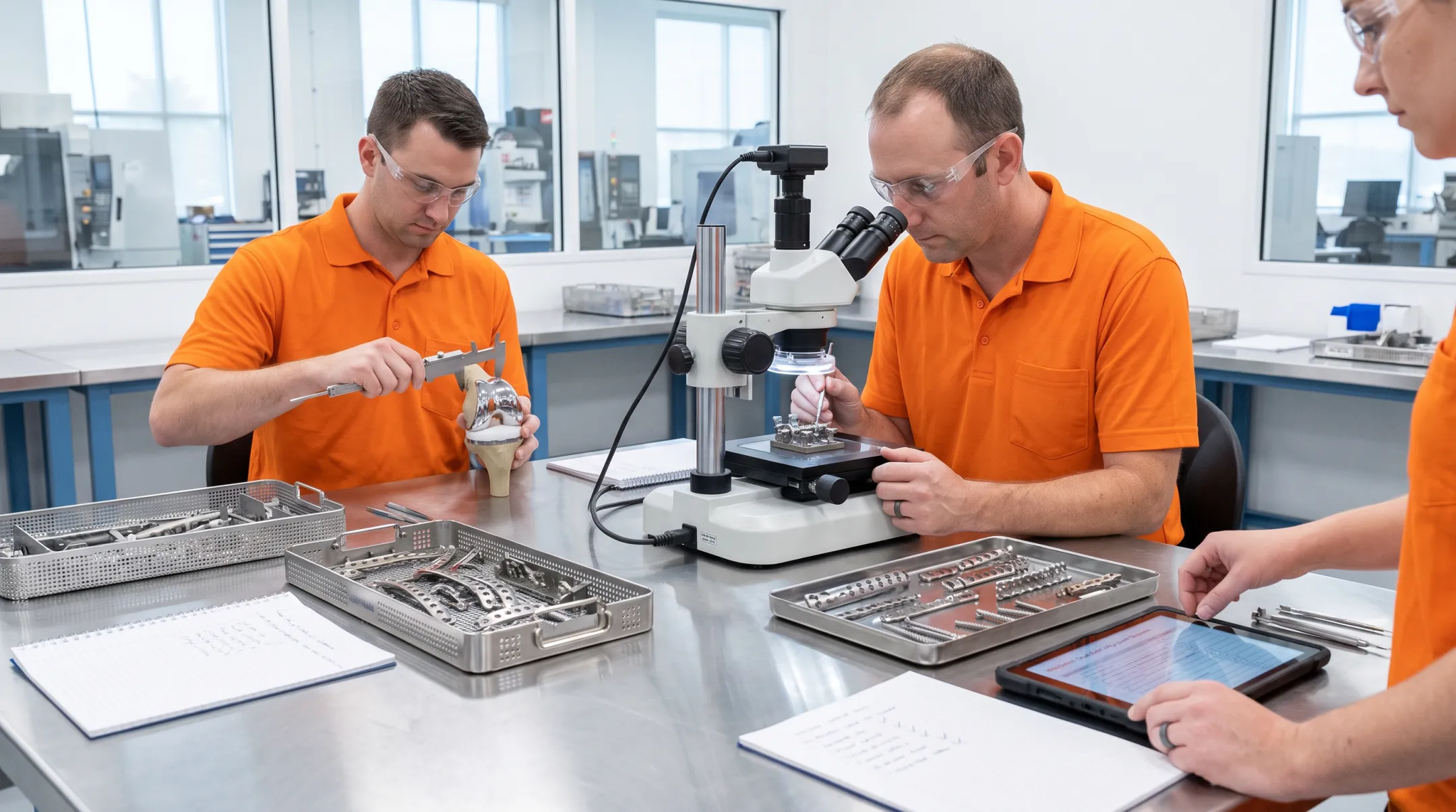 Orthopedic component inspection and documentation in certified manufacturing facility