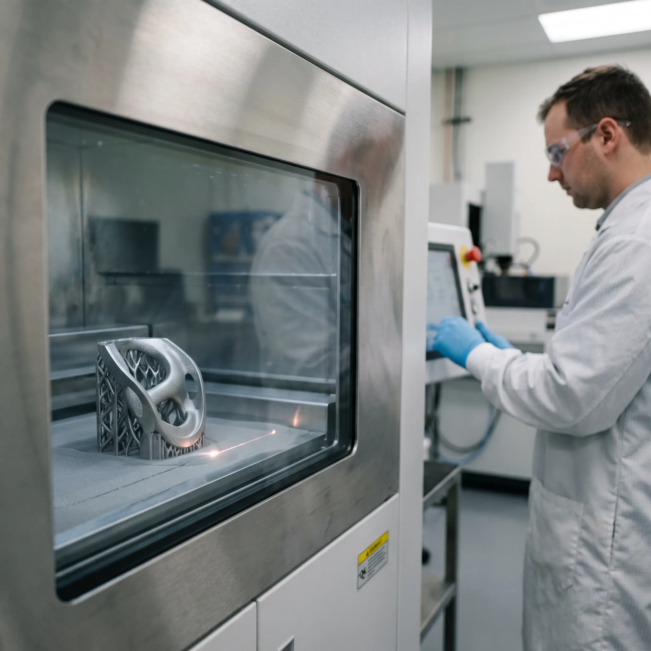 Metal additive manufacturing process creating a stainless steel component