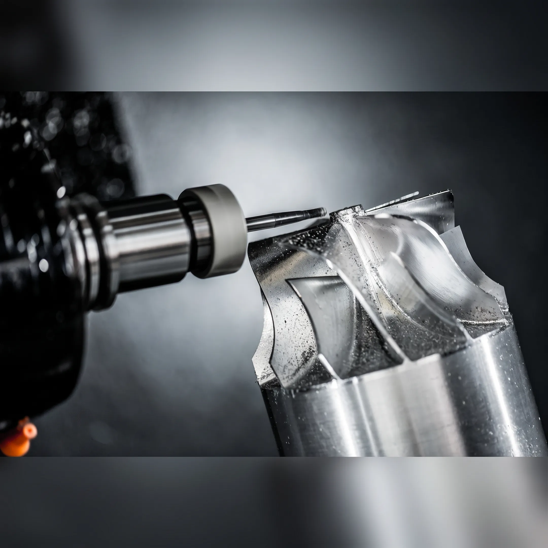 Machinist reviewing a precision orthopedic component near CNC equipment